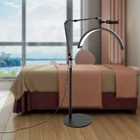 Eyelash LED Floor Lamp 360° Adjustable Half-moon Dimmable Beauty Light w/ Holder