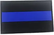 Thin Blue Line Flag Police Paintball Airsoft PVC Morale Patch