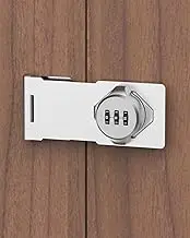 Combination Cabinet Locks with Code, Household Cabinet Password Hasp Locks Combination Lock for Cabinet Doors, Shed Outdoor, Barn Door, Bathroom, Garden, Windows (Silver - 1PC)