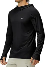 [EZRUN] Mens UPF 50+ Long Sleeve Sun Protection Hoodie Hiking Fishing Shirts for Men UV Protection Clothing SPF Shirts