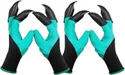 Gardening Gloves, 2 Pairs Gardening Gloves with Claws, Great for Digging Weeding Seeding Poking for Rose Pruning Gardening Gloves - Green