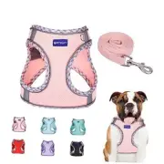 Step in Mesh Dog Harness and Leash Set XXS(neck:8.5"-9.5",chest:10"-11.5") Pink