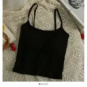 Plain Cami Top with Pads in 5 Colors Black - One Size