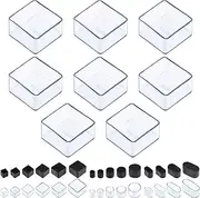 Swpeet 8Pcs 2"×2" Clear Square Chair Leg Caps, Floor Protectors, Table Chair Leg Protection Cover, Furniture Leg Caps，Leg Tips Covers, Feet Pads, Feet for Furniture Table Chair