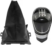 Labymos for Ford Fiesta 2008 2009 2010 2011 2012 Car Styling Aessories 5/6 Speed Manual Gear Shift Knob Gaiter Boot Cover Case Collar Size: 5 Speed Black