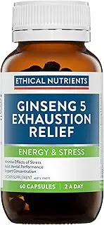 Ethical Nutrients Ginseng-5 Exhaustion Relief - Relieves Stress Symptoms & Maintains Physical Performance - 60 Capsules