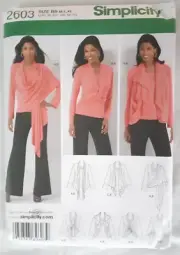 Simplicity Pattern 2603 Misses' Knit Top & Cardi-Wrap Sewing Project Pattern H