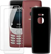 [MILEGAO] Nokia 8210 4G Case + 2PCS Screen Protector Tempered Glass, Ultra Thin Bumper Shockproof Soft TPU Silicone Cover for Nokia 8210 4G (2.8”)