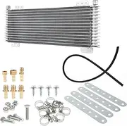XTevu 40k Transmission Oil Cooler Kit Compatible with Heavy Duty 40,000 GVW Max, Low Pressure Drop Trans Cooler with Mounting Hardware, LPD47391