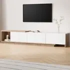 Artiss TV Cabinet Entertainment Unit Stand Extendable 190-260 CM White Oak