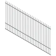 ProtectorAl 1201-2400W x 1500H Palladium Silver Picket Top Pool Fence Panel Raked 16-30º