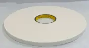 18-Piece Case 3M 4462W White Double-Sided Polyethylene Foam Tape 1/2" x 72 yds
