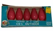 Vtg Kmart C9 1/4 Outdoor Replacement Bulbs~Christmas~Mauve~Pink~5pk~NOS~UNTESTED