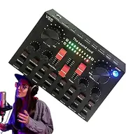 Sound Card PC Audio Mixer for Streaming - DJ Audio Controller, Practical Sound Card Console, Portable Compact Voice Changer Card for Studio DJ Stereo