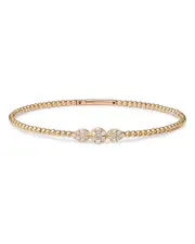 Bloomingdale's Fine Collection Diamond Triple Cluster Bead Bangle Bracelet in 14K Yellow Gold, 0.40 ct. t. w.