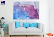 Blue Purple & Gold Lines Abstract Wall Canvas Home Decor Australian Made Quality