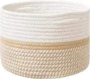 UBBCARE Small Basket for Organizing, Round Woven Basket With Handles, Small for