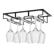 3/4/5/6/7/8 Slots Black Wine Glass Rack Holder Hanger Hanging Bar Storage Drying Rack-3 Colours