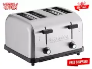 Commercial 4-SLICE TOASTER 1.5 Inch Slots Toasted Bread Bagels Waffles Machine