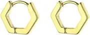 [Jude Jewelers] Stainless Steel Hexagon Geometrical Shape Classic Simple Plain Hoop Earrings