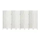 Artiss 8 Panel Clover Room Divider Screen Partition Privacy Wooden Stand White