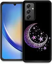 CARLOCA Compatible with Samsung Galaxy A54 Case,Cute Purple Moon Star Samsung Galaxy A54 Cases Graphic Design Shockproof Anti-Scratch Drop Protection Case