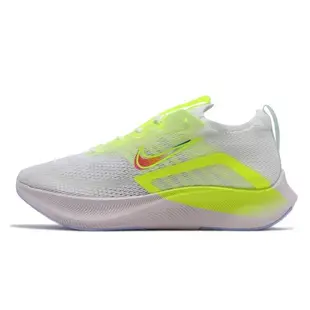 Nike 慢跑鞋 W Zoom Fly 4 PRM 女鞋 氣墊 路跑 白 螢光黃 DN2658-101 [ACS 跨運動]