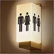 Toilet Sign Bathroom Door Sign Men's and Women's Restroom Signs, Restroom Sign, with Light, Toilet Washroom Sign, Male Female Boy Girl Toilet Sign, Bathroom Sign Decor