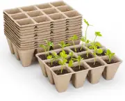 10 Packs Seedling Starter Trays 120 Cells, Biodegradable Seed Germination Tra...