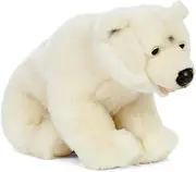 Living Nature Large Polar Bear Plush Toy 45cm, Realistic Soft Wildlife Animal, Cuddly and Eco-Friendly Stuffed Animal with Educational Fact Tag, Collectable Plush for Kids and Wildlife Enthusiasts