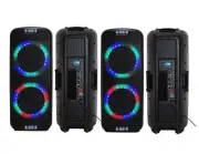 2 MR DJ PBX6500LED Professional Dual 15” 3-Way Full-Range Powered/Active DJ PA M