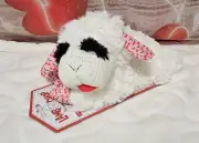 Multipet Lambchop Dog Toy Plush Small 8" cherry print NWT