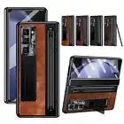For Samsung Galaxy Z Fold6 5 4 Leather Case w/ Stand+Stylus Pen+Hinge Protection