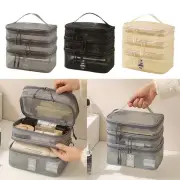 Large Capacity Cosmetic Bag 3 Layer Toiletry Storage Bag Travel