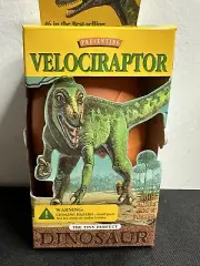 Tiny Perfect Dinosaurs, VELOCIRAPTOR w/ Book, Poster, Fossilized Egg & Model