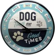Dog Times Wall Clock 31cm Nostalgic Art