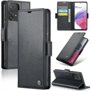 CASEME 023 Series For Samsung Galaxy A53 5G RFID Blocking Wallet Case Leather Stand Phone Cover