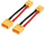 MADCATZ 2 Pcs XT60 Female to XT90 Male Connector Plug Extension Cable 12 AWG 10cm Silicone Wire for RC Lipo Battery FPV Drone Car