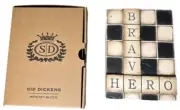 SIGNED Sid Dickens Tile WP-03 Brave Hero Block Scrabble Letter Black White