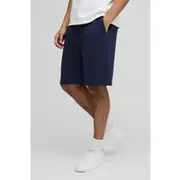 Mens Navy Oversized Heavyweight Interlock Shorts