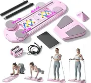 Maksone Pilates Board, Portable Foldable Reformer Training Set for Full-Body Workouts, 6-in-1 Versatile Kit with Multifunctional Ab Roller, Home Core Workout Equipment