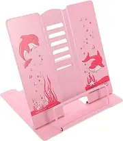 STOBOK Reading Rack Kids Bookshelf Metal Bookshelf Book Shelf for Office Desktop Bookcase Desk Bookshelf Book Easel Iron Reading Stand Iron Child Laptop Pink