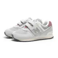 在飛比找PChome24h購物優惠-NEW BALANCE 童鞋 NB 574 灰酒紅 麂皮 魔