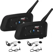 2 Set Football Soccer Bluetooth Referee Intercom Headset Earpiece for 2 User