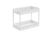 Vibe Geeks 2-tier Under Sink Storage Organizer Bathroom Standing Rack - White