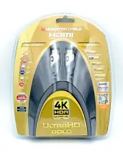 HDMI High Speed w/Ethernet Monster Cable 6 ft. 4K HDR Ultra HD Gold Premium