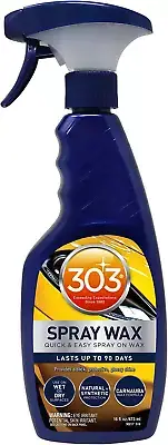 303 Spray Wax and Quick Detailer with UV Protectant - Carnauba Wax, 16 Oz