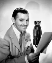Hollywood actor Clark Gable at Radio microphone He performs as J 1940s Old Photo