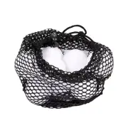 (S)Black Nylon Mesh Drawstring Pouch Balls Holder Storage Bag FF