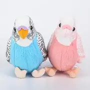 WQY GroceryShop 2Pcs Stuffed Parakeet Toy, 5.5 inches, Budgerigar Plush Toy, Parakeet Soft Toy, Stuffed Bird for Kids, Blue and Pink